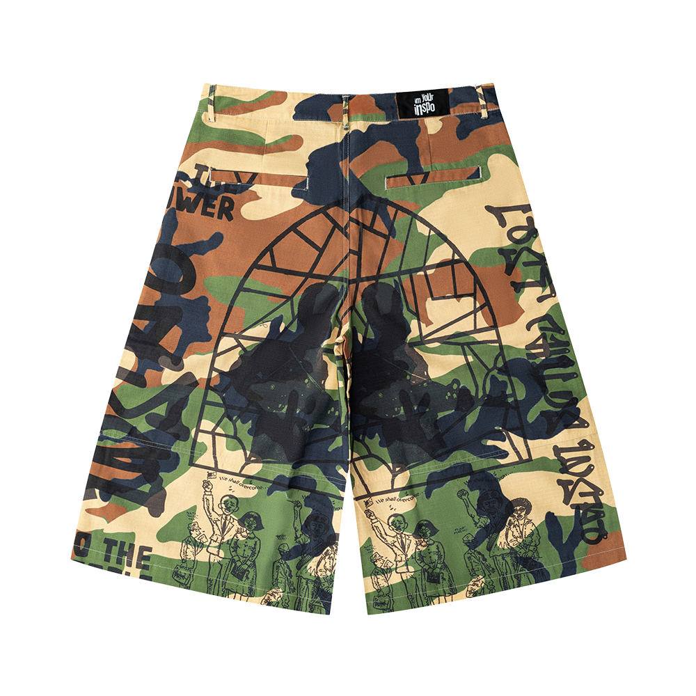 Inspo Wrld Graff "Army Camo" Jorts