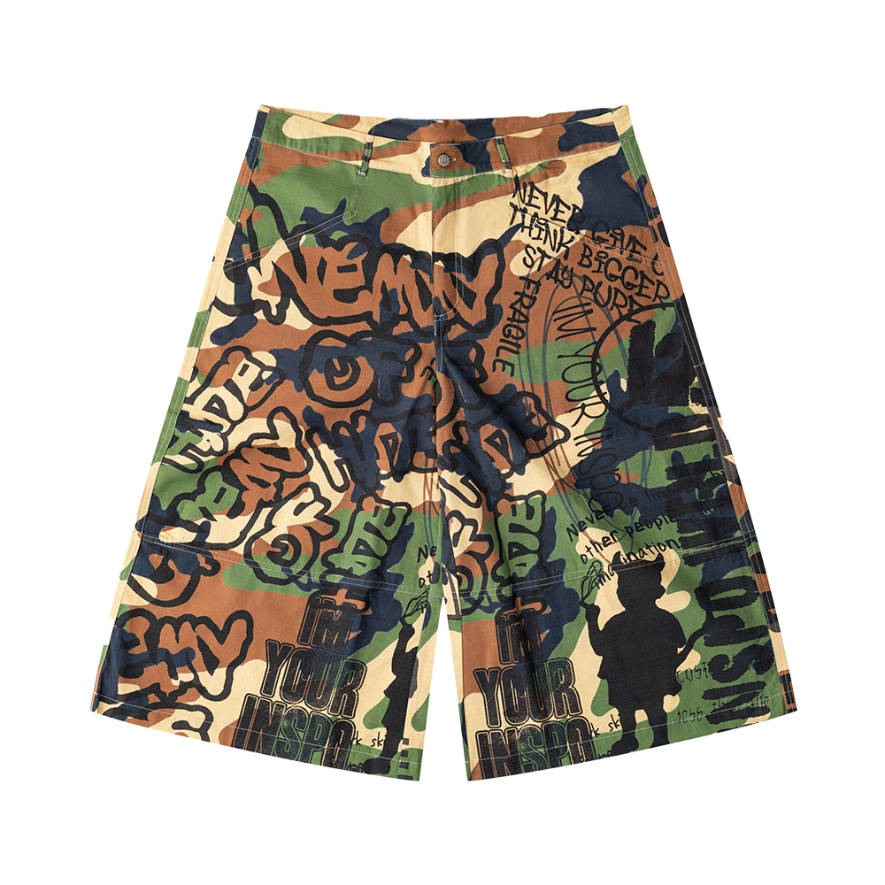Inspo Wrld Graff "Army Camo" Jorts