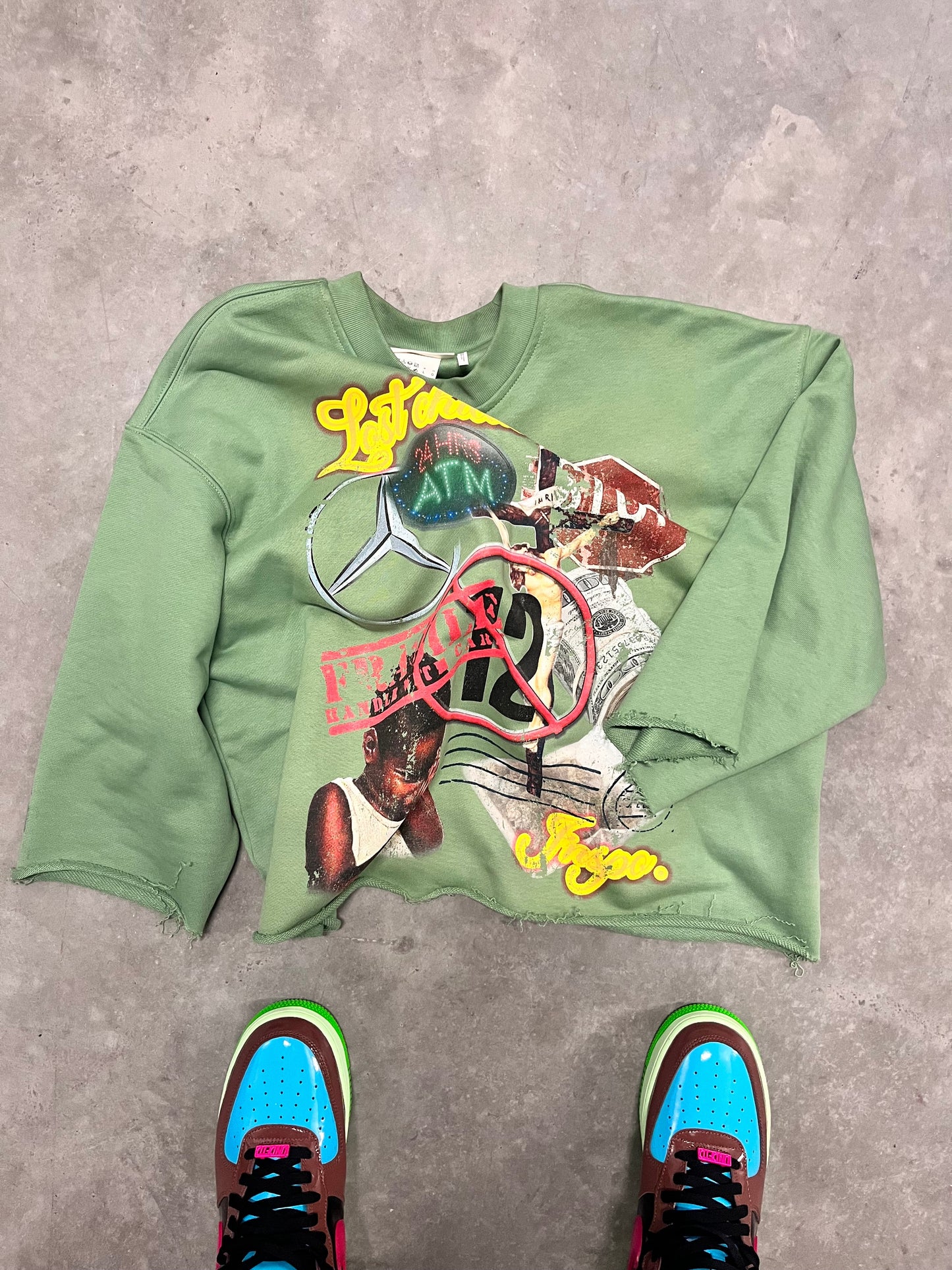 Lost Childs Inspo Heavy Crop Tee Green