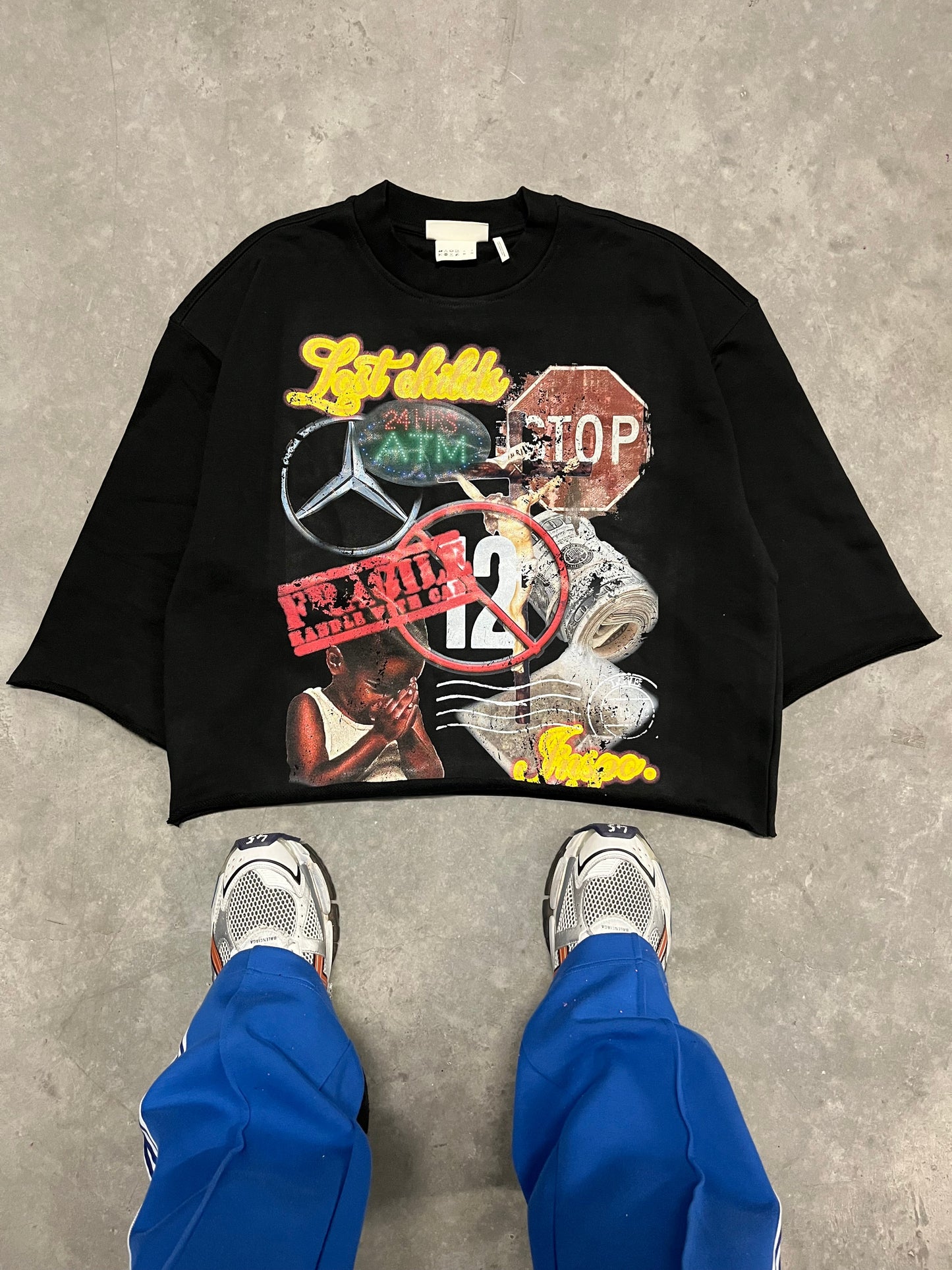 Lost Childs Inspo Heavy Crop Tee Black